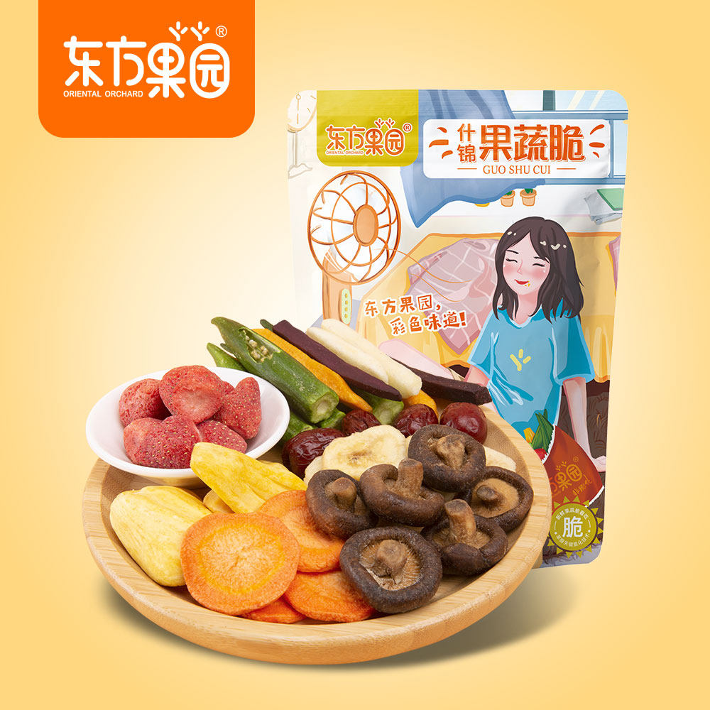 东方果园果蔬脆100g*1什锦综合果蔬干蔬菜脱水混合装水果脆零食品