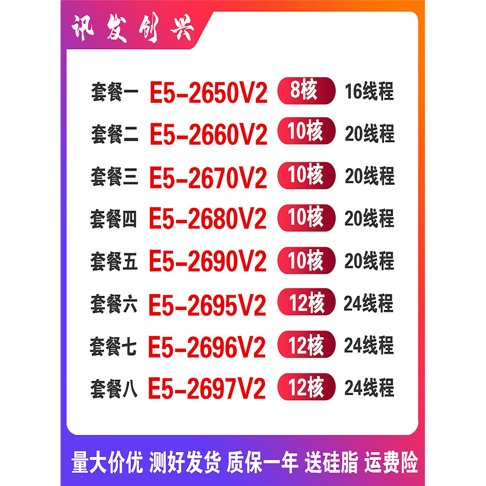 E5 2650v2 2660V2 2670V2 2680V2 2690V2 2695 2696V2 2697V2 CPU