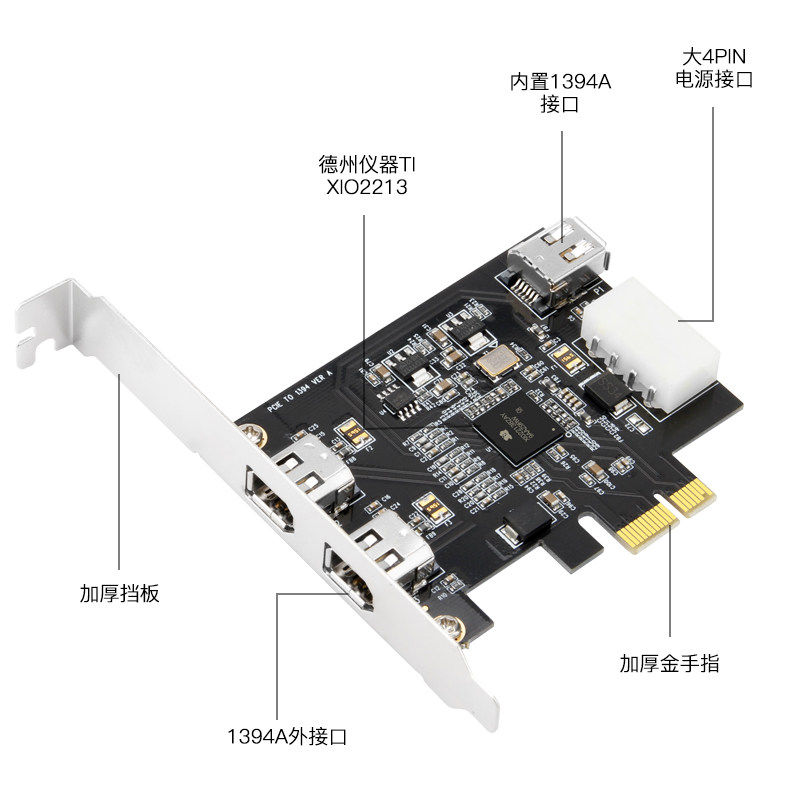 MOGE CAPRICORN DESKTOP PCIE TO 1394A CAPTURE CARD DV VIDEO TEXAS 400 FIREWIRE CARD IEEE 2273