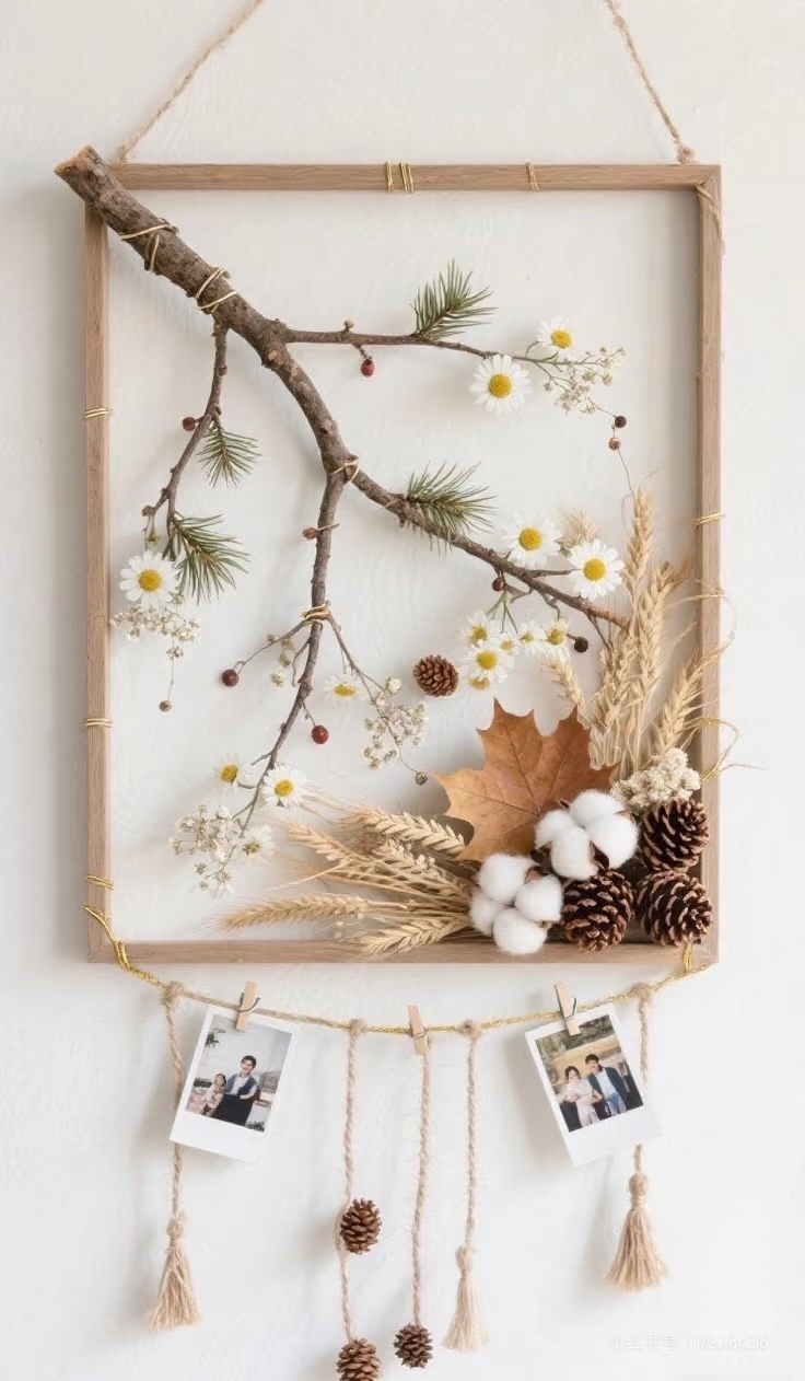 森系手工树叶树枝干花挂饰吊饰