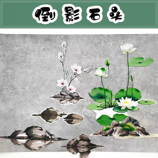 幼儿园环创毛毡荷花水仙花兰花石头主题墙面装饰黑板报春天文化墙