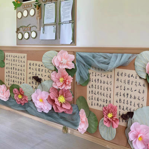中国风创意荷花荷叶莲蓬