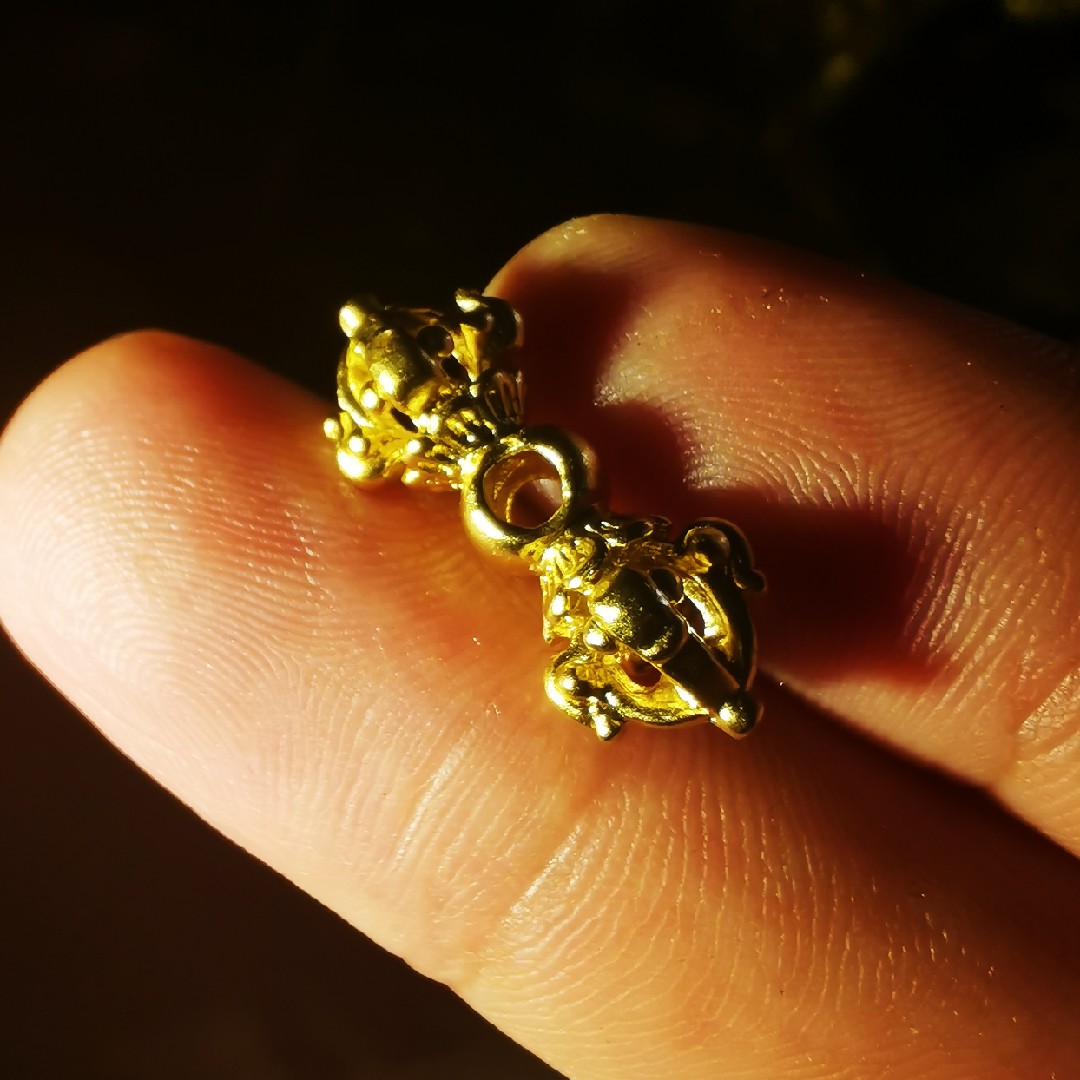 沙金版精工降魔杵背云21.5mm x8.5mm左右百香籽星月菩提椰蒂配饰