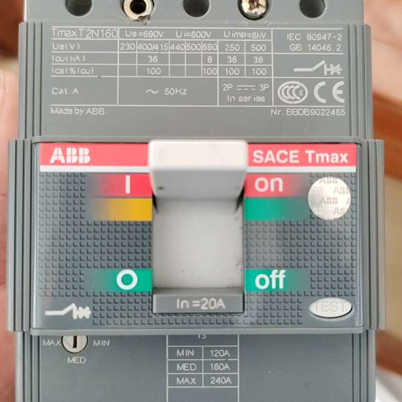 议价：ABB塑壳断路器 SACE Tmax T2N 160，20A