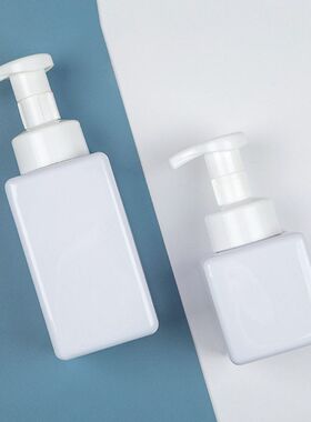 现货250mlpet白色四方泡沫瓶方形慕斯瓶按压起泡洗手液分装瓶子