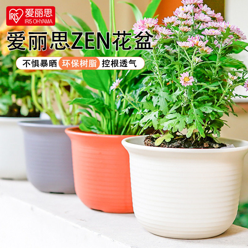 爱丽思花盆塑料圆形多肉植物加厚树脂仿陶瓷草莓绿萝大号爱丽丝盆