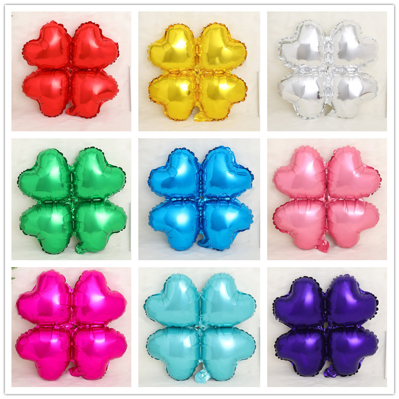 铝膜四轮气球拱门庆典生日派对装饰注水立柱心形铝箔气球四叶草