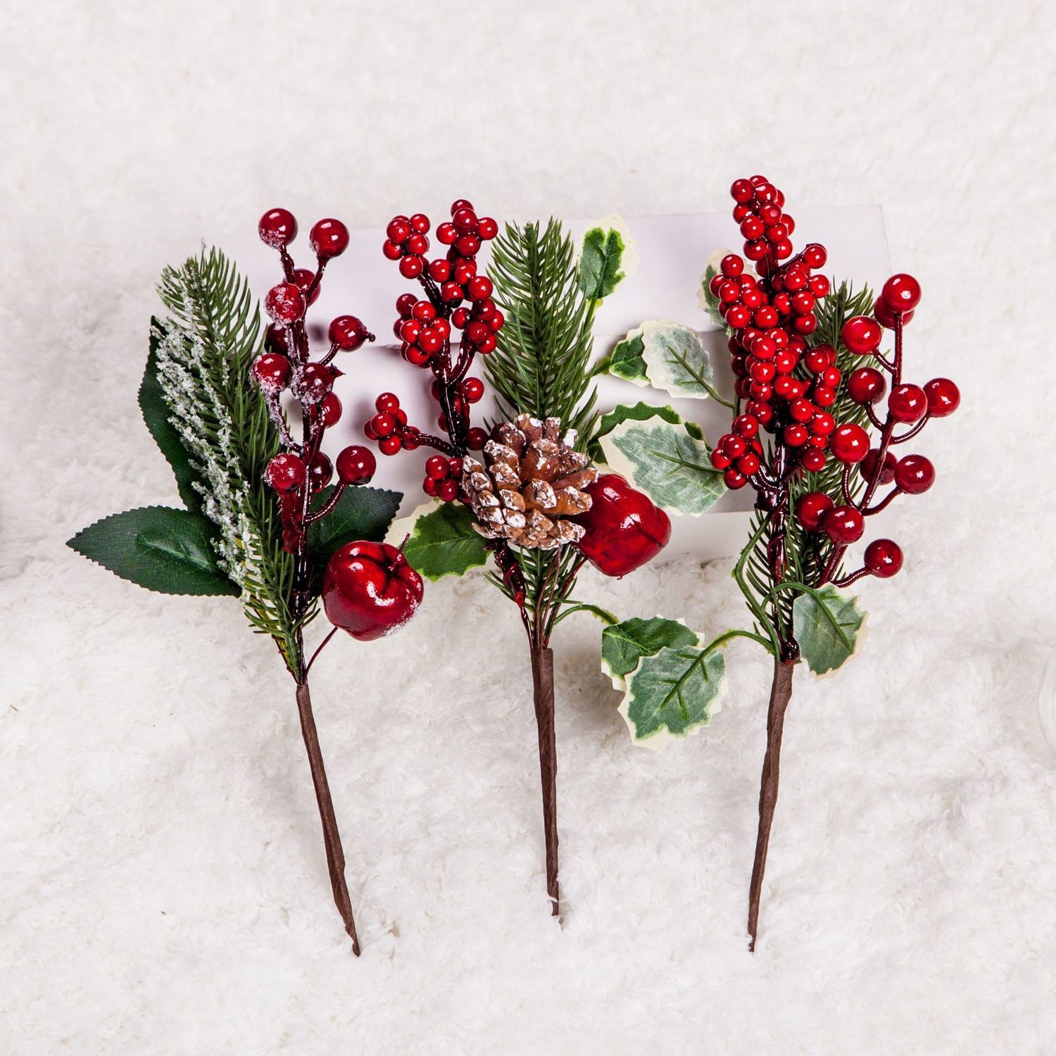 浆果圣诞装饰品仿真插枝