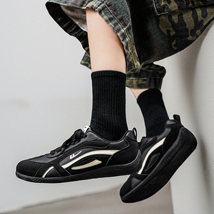 Warrior/回力黑武士德训鞋男款黑色休闲运动鞋百搭潮鞋保暖板鞋