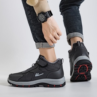 Warrior/回力男士户外登山鞋冬季加绒加厚男女棉鞋防滑保暖爸爸鞋