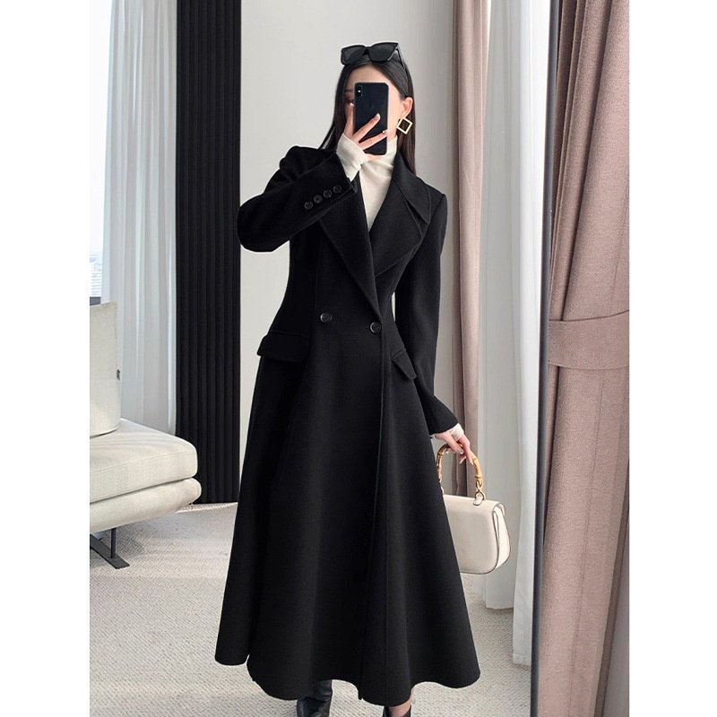 秋冬新款大码女装赫本风毛呢外套收腰显瘦长款过膝呢子大衣25173,女装/女士精品,大码呢大衣,淘宝优惠券,粉丝福利购,淘宝优惠卷
