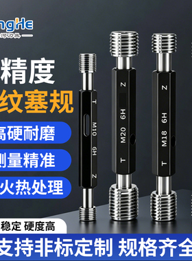 6H公制螺纹塞规高精度通止规牙规外螺纹细检具M11*1.25-M14.5*0.5
