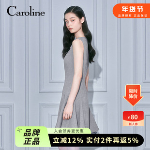 Caroline卡洛琳2026春季新款格雷系蝴蝶结无袖洋装ESC0L04A