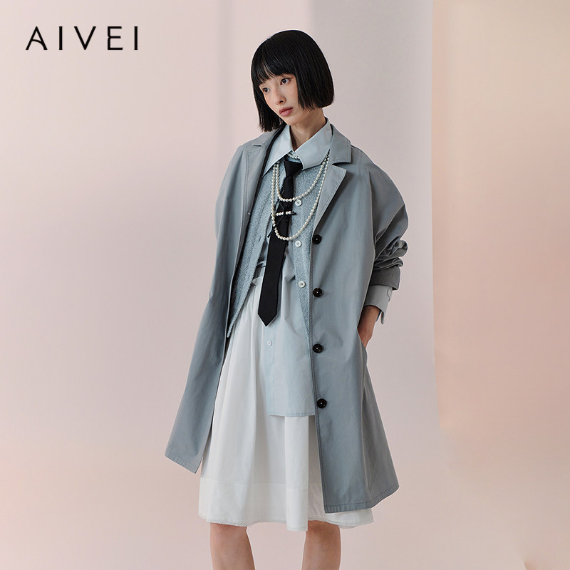 AIVEI欣贺艾薇2026春季日系风衣复古文艺简约松弛感外套XSV1F02A