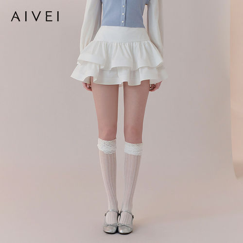 【考拉Cayla同款】AIVEI欣贺艾薇2026春季甜美少女芭蕾风蛋糕短裙
