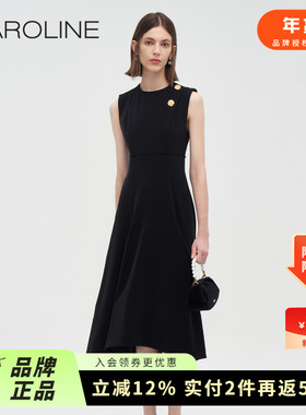 Caroline 商场同款 2023秋季新款无袖气质连衣裙P641601D