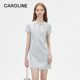 商场同款 2024夏季 新款 Caroline 绳饰装 饰V领连衣裙Q620601C