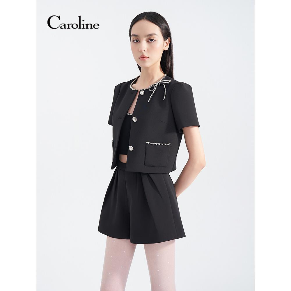 Caroline卡洛琳2026夏季新款钻饰蝴蝶结轻薄短袖外套ESC2W01S