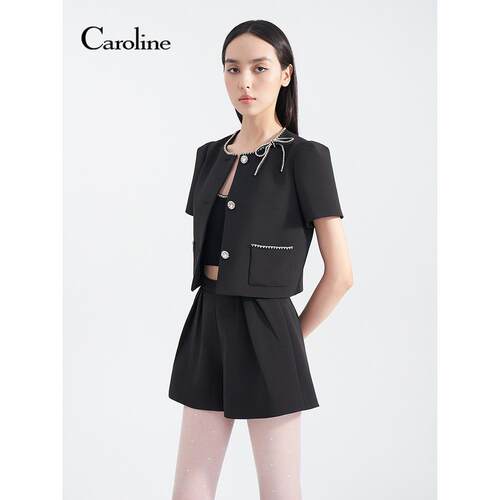 Caroline卡洛琳2026夏季新款钻饰蝴蝶结轻薄短袖外套ESC2W01S