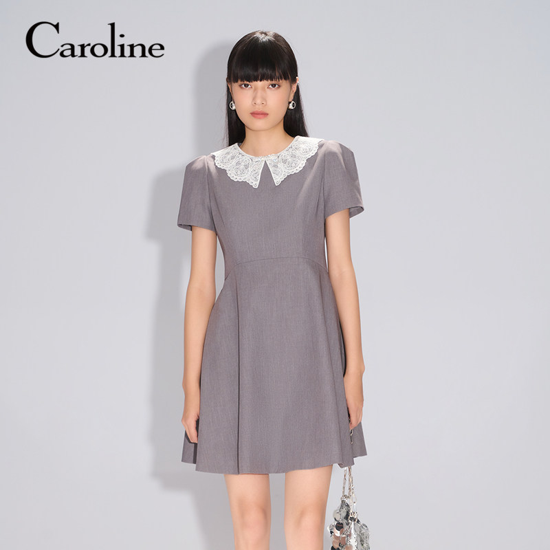 Caroline卡洛琳25春季新款刺绣娃娃领连衣裙ECRFAE02