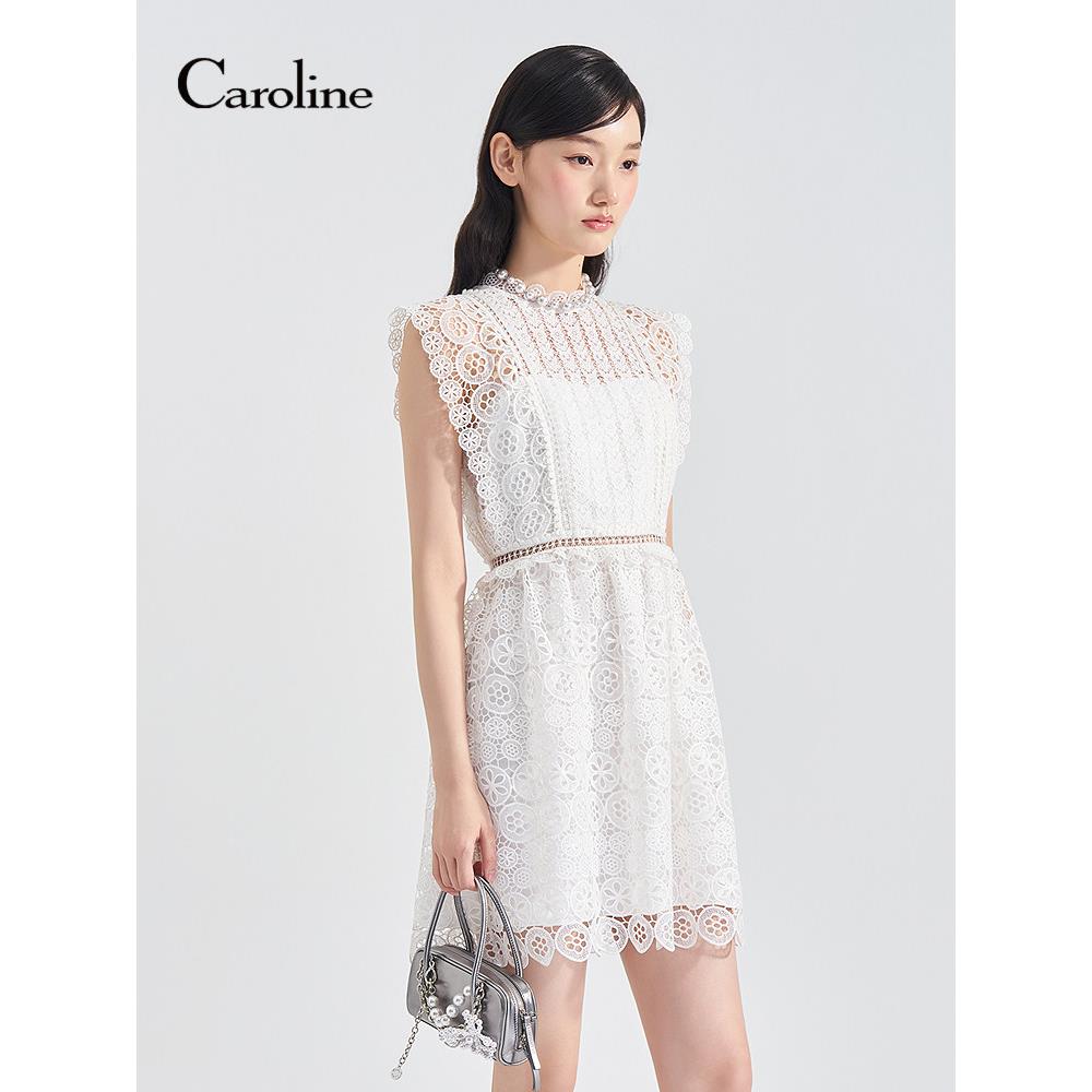 Caroline卡洛琳2026夏季新款浪漫水溶蕾丝收腰连衣裙ESC2L01H
