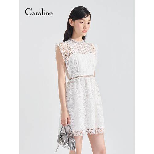 Caroline卡洛琳2026夏季新款浪漫水溶蕾丝收腰连衣裙ESC2L01H