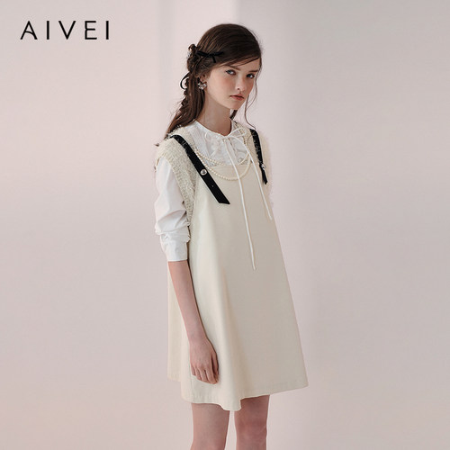 AIVEI欣贺艾薇2026春季日式少女背带裙减龄学院A版连衣裙XSV1L12A