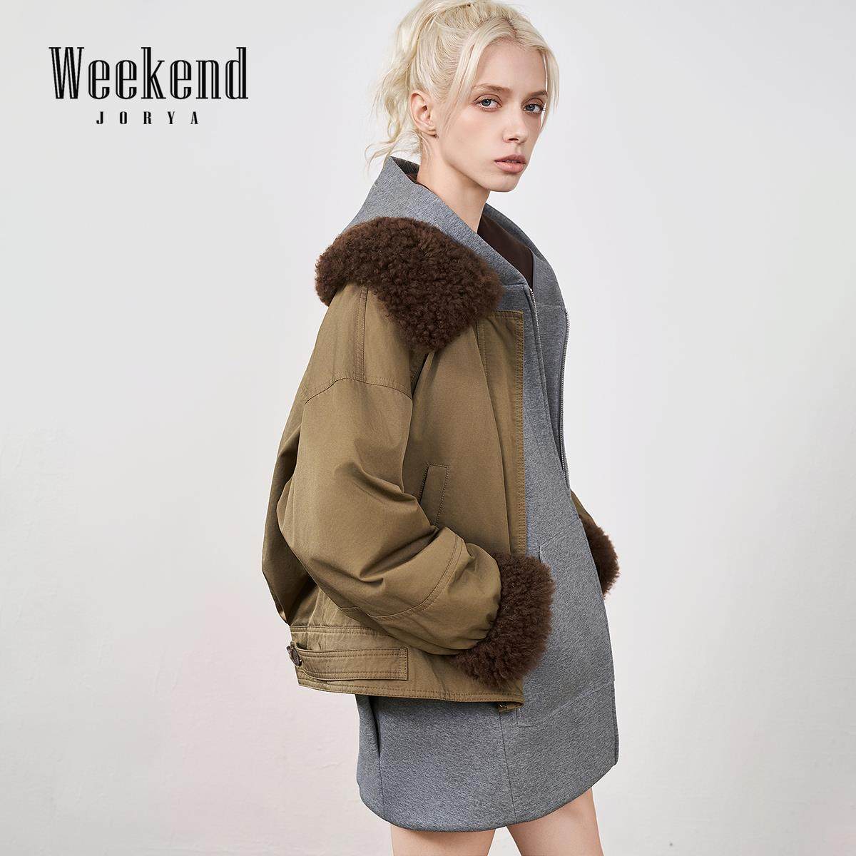 卓雅周末25冬新款巴恩风工装复古羊羔毛领宽松落肩羽绒服XRW6G02D,女装/女士精品,羽绒服,淘宝优惠券,粉丝福利购,淘宝优惠卷