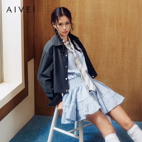 【考拉Cayla同款】AIVEI欣贺艾薇2026春季巴恩风休闲工作服夹克外