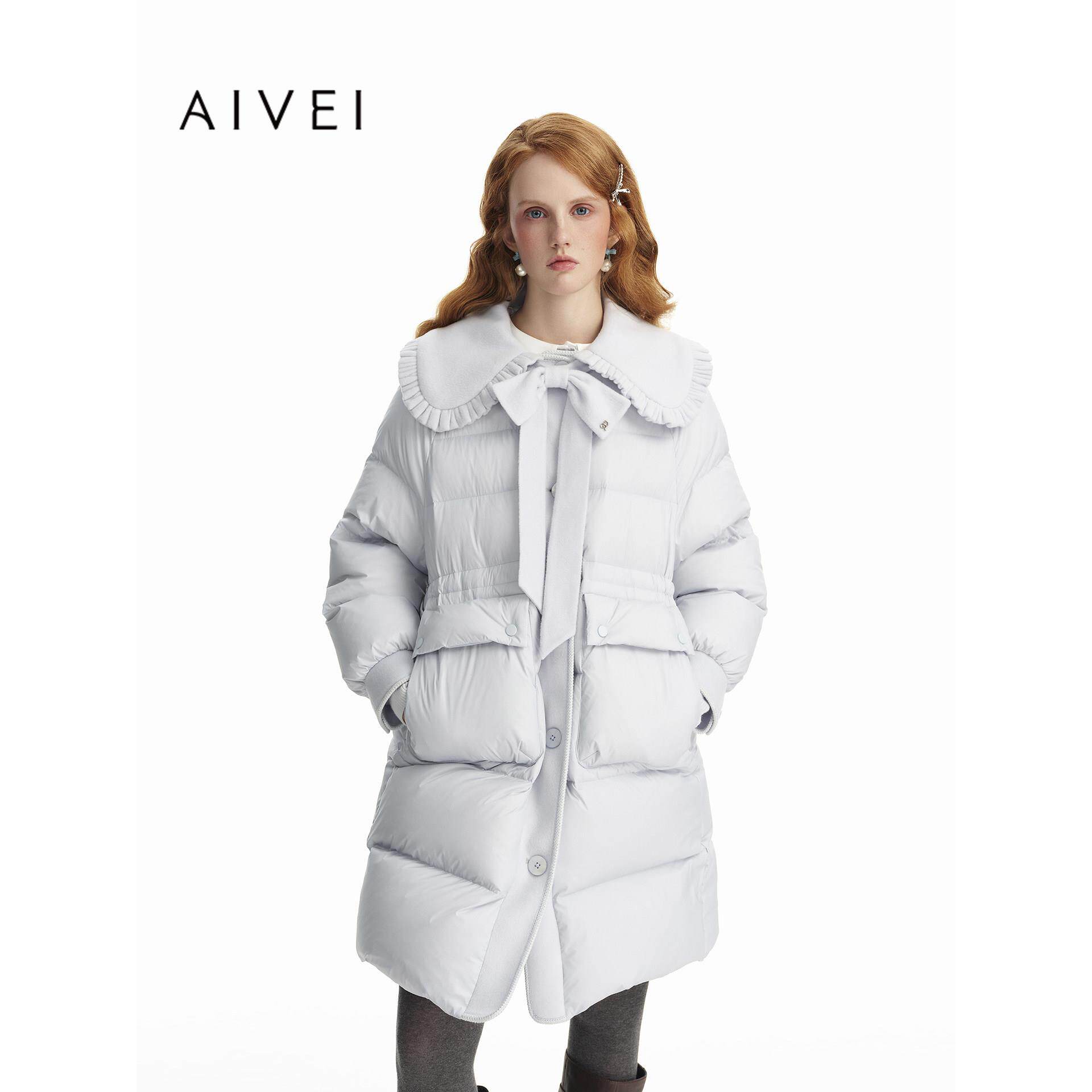 AIVEI欣贺艾薇2026冬季减龄chic娃娃领中长款泡芙羽绒服ESV7G05B