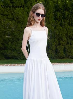 卓雅周末25夏季新款气质弹力针织拼接量感花苞吊带连衣裙R220310C