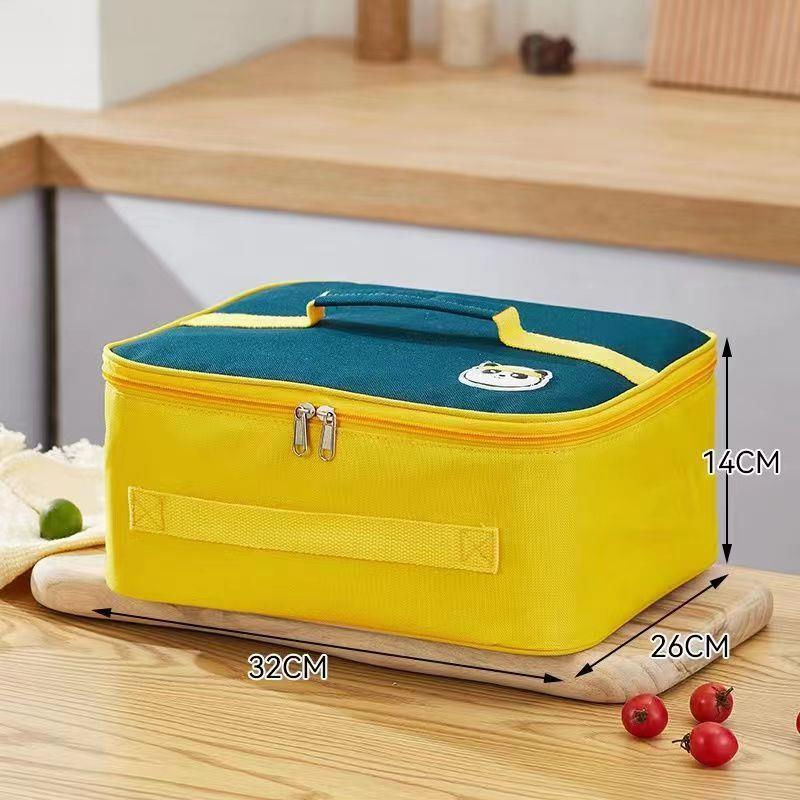 扁平长方形饭盒包长效保温袋铝箔男小学生专用便当餐盘带饭手提袋