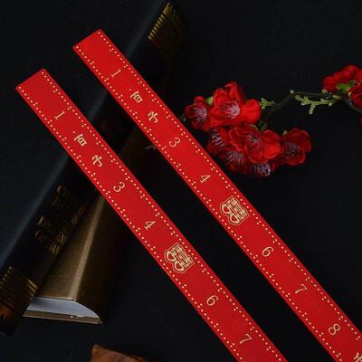 [ 手工红木尺` ]包邮 结婚庆上頭尺 百子千孙喜庆尺子 裁缝木戒尺