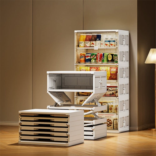 Шкаф для хранения закусок Складывая бесплатная установка домашнего удержания многослойной коробки для хранения гостиной для организации узкой полки посадки.