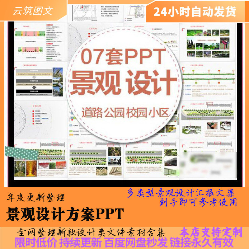 小区大学校园道路公园广场规划园林景观设计方案汇报ppt模板素材