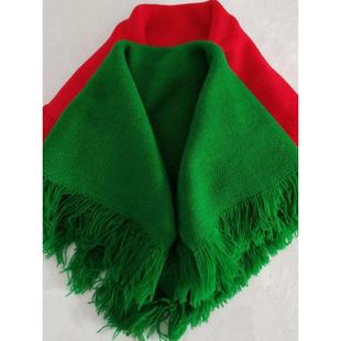 东北大花布头巾绿头巾围巾农村奶奶村姑奶奶妇女妇女冬季老人广场