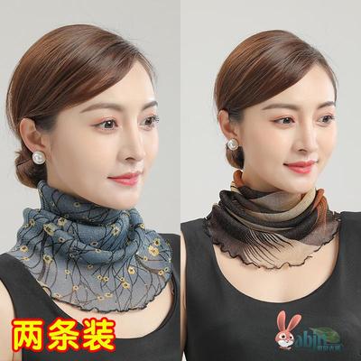 真丝围脖套头防晒小巾春秋