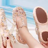 女夏季 包头凉鞋 新款 洞洞鞋 可外穿款 软底拖鞋 防滑厚底果冻沙滩鞋 增