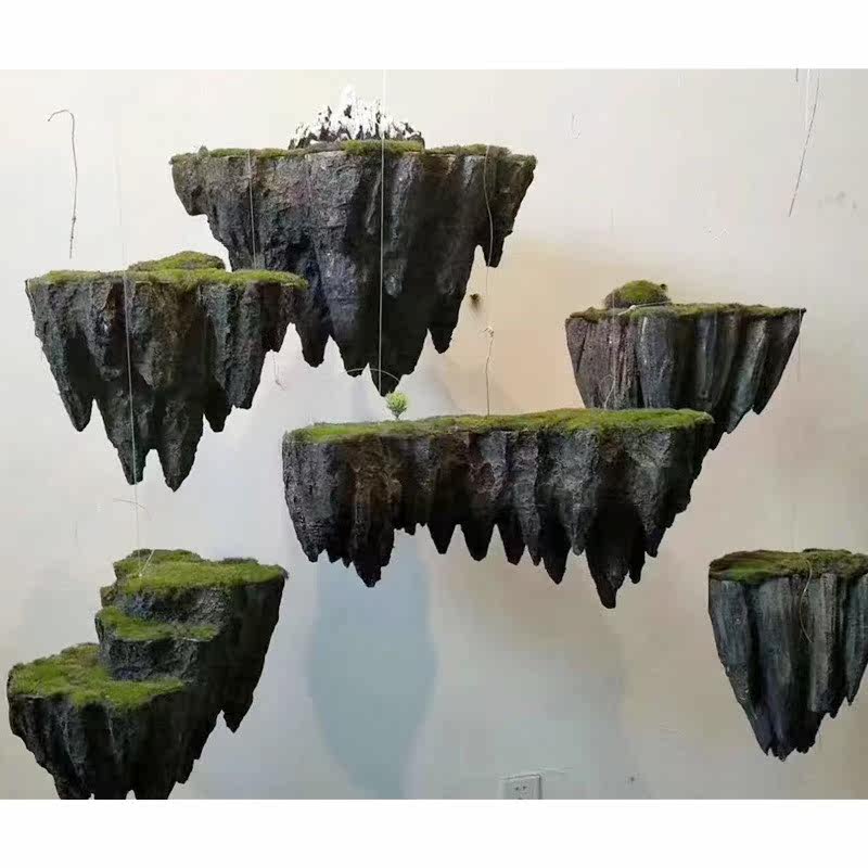 泡沫石头植物草坪城堡道具雪浪石表演布置雕塑假石造景室内柏松