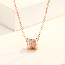 小蛮腰女镶钻吊坠镀玫瑰金锁骨链