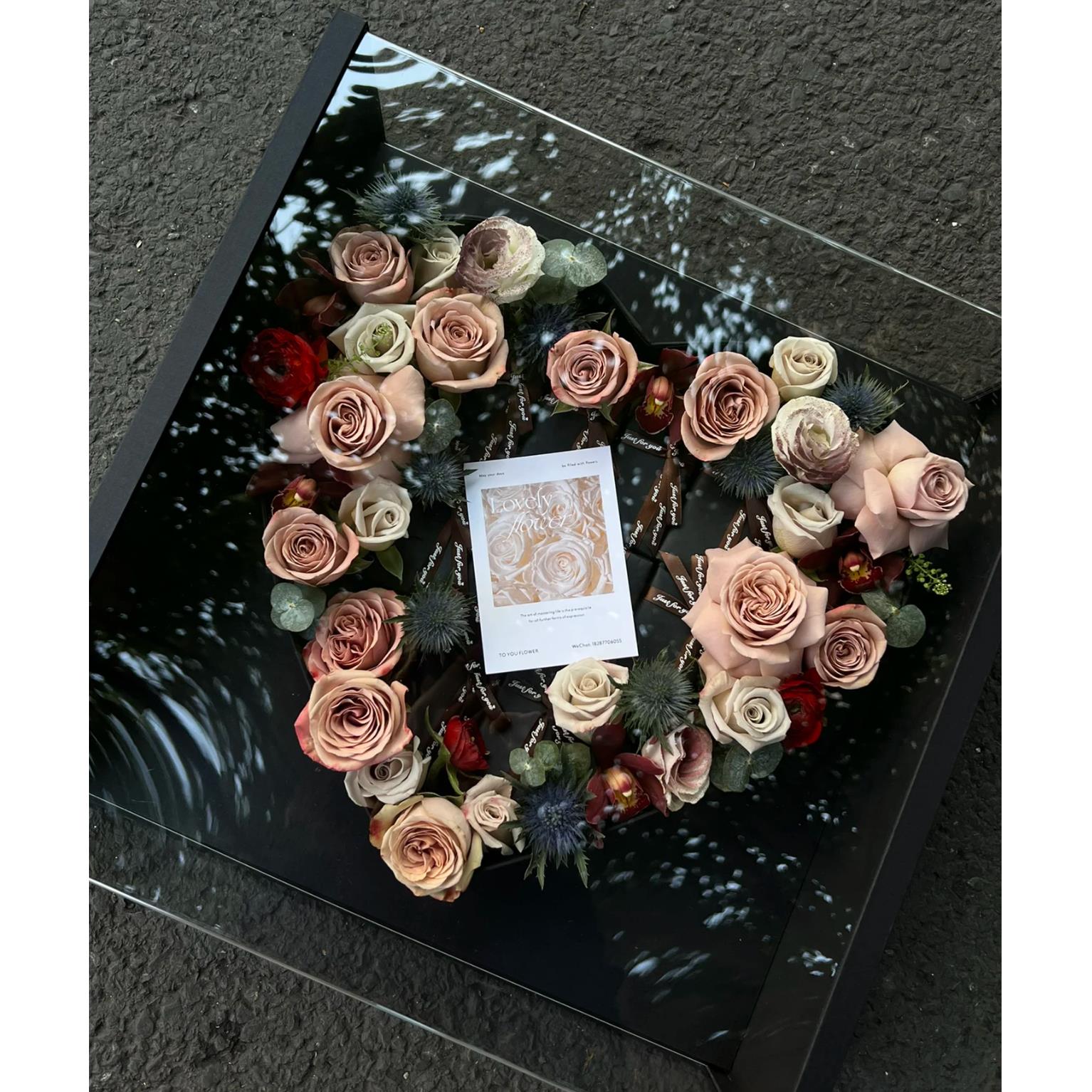 大号亚克力鲜花永生花包装盒礼盒 适合diy放烟送男友女生爱心花盒