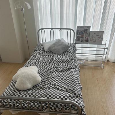 弘玮折叠床单人家用宏伟四折床加床1米加厚铁艺硬板带轮子午休床