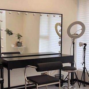 影楼专业带灯高级化妆台婚纱店美容院工作室化妆师专用彩妆梳妆台
