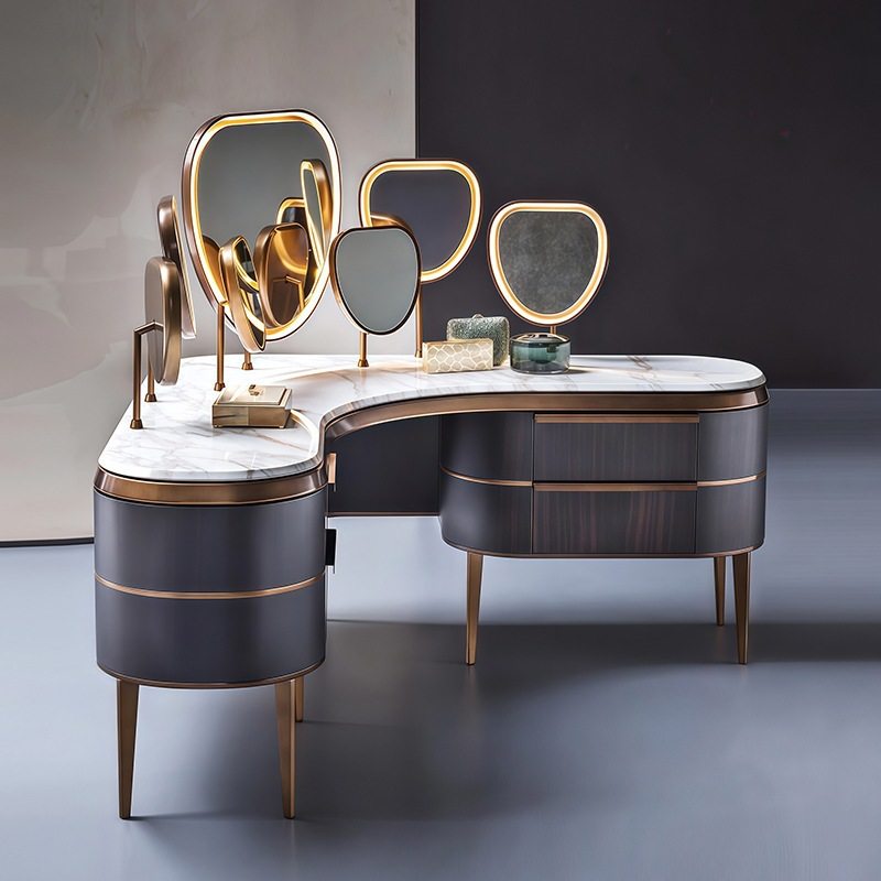 SPARKLECASA意大利设计师转角梳妆台现代简约别墅卧室带化妆台,住宅家具,梳妆台/桌,淘宝优惠券,粉丝福利购,淘宝优惠卷
