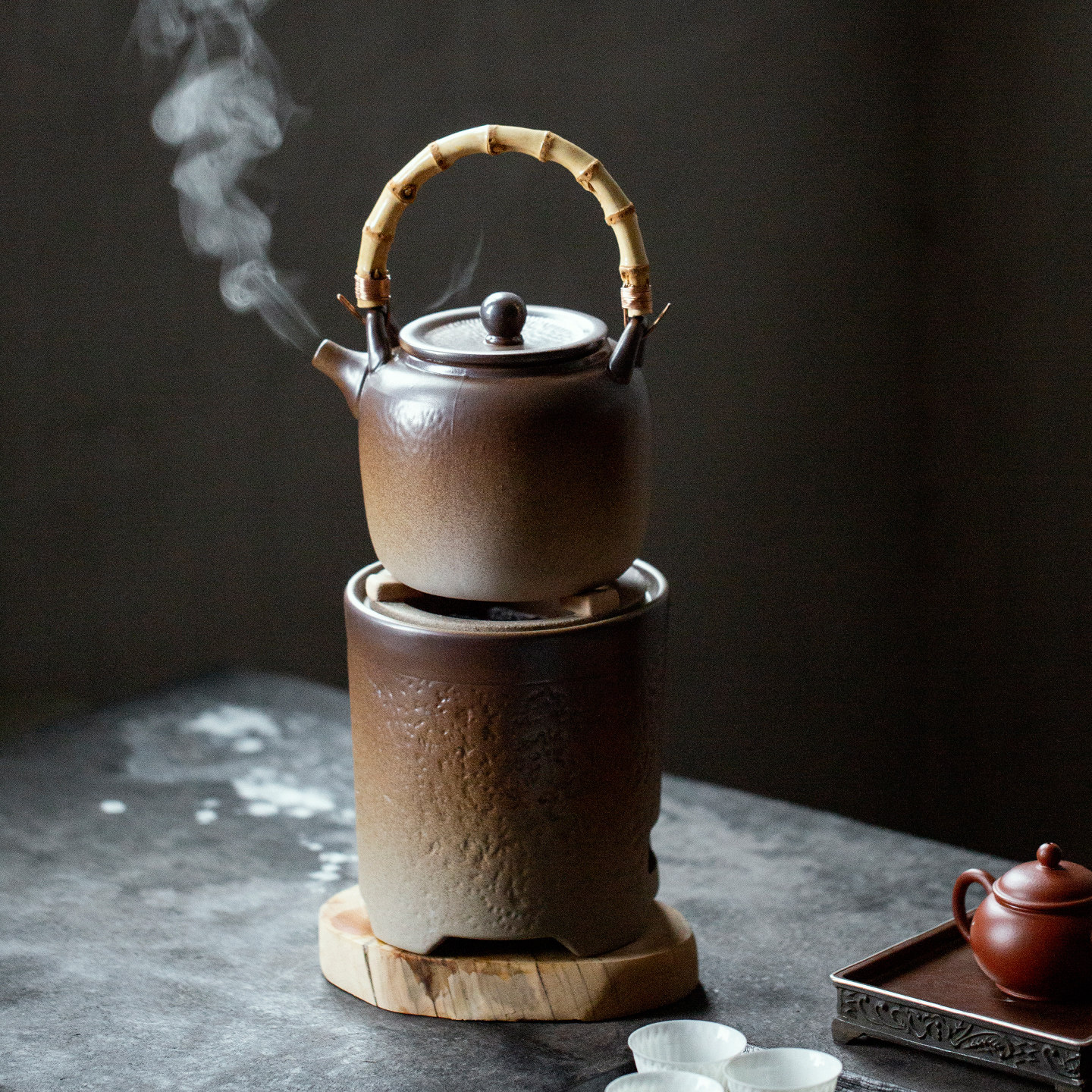 柴棕釉东方炭炉围炉煮茶 家用功夫茶具提梁壶耐高温可炭烧茶壶,餐饮具,煮茶炉,淘宝优惠券,粉丝福利购,淘宝优惠卷