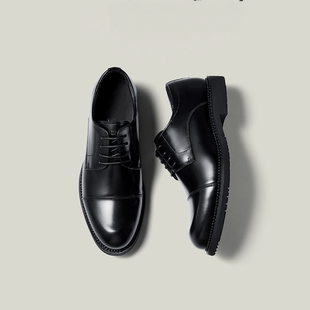 【李健同款】黑色德比鞋2025新款男士商务皮鞋新郎鞋