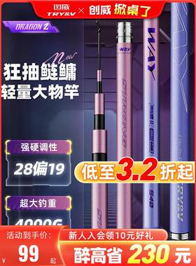 名伦竿神龙鲤二代鲢鳙轻量大物竿鱼竿手杆超轻超硬碳素钓鱼竿台钓