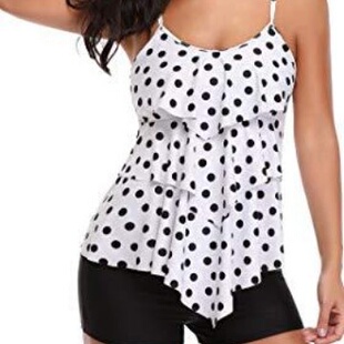 swimsuit 印花露背裙式 bikini piece two 分体泳装 比基尼Skirted