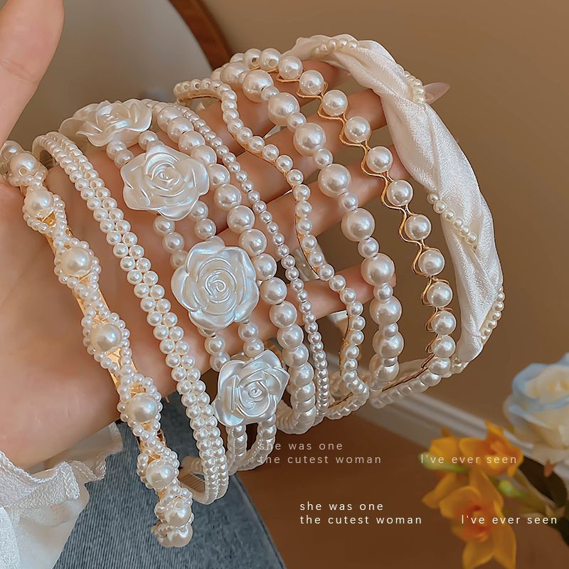 珍珠发箍女超仙法式浪漫网红2025新款洗脸高颅顶压发卡感头饰