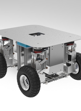4轮独立转向机器人  舵轮底盘 全向UGV  阿克曼麦轮 4wd ROS兼容